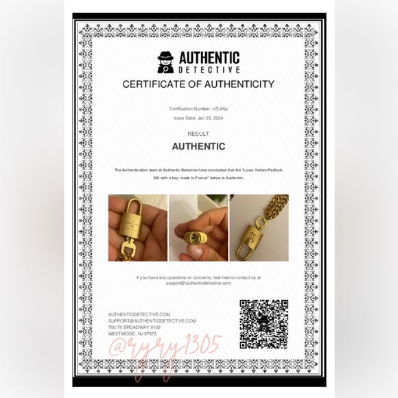 Authentic Louis Vuitton Lock and Key Set on Chain - Picture 13 of 13